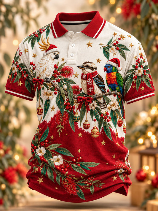 Men's Australian Christmas printed polo shirt
