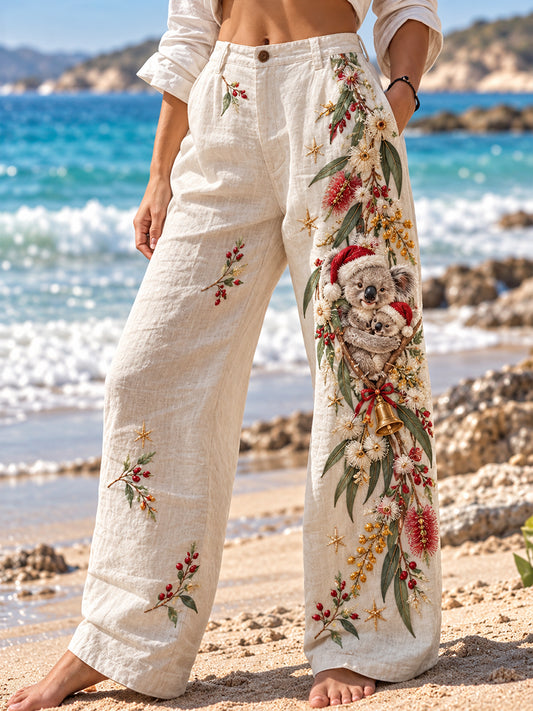 Women's Christmas In Australia  High Stretch Flared Pants