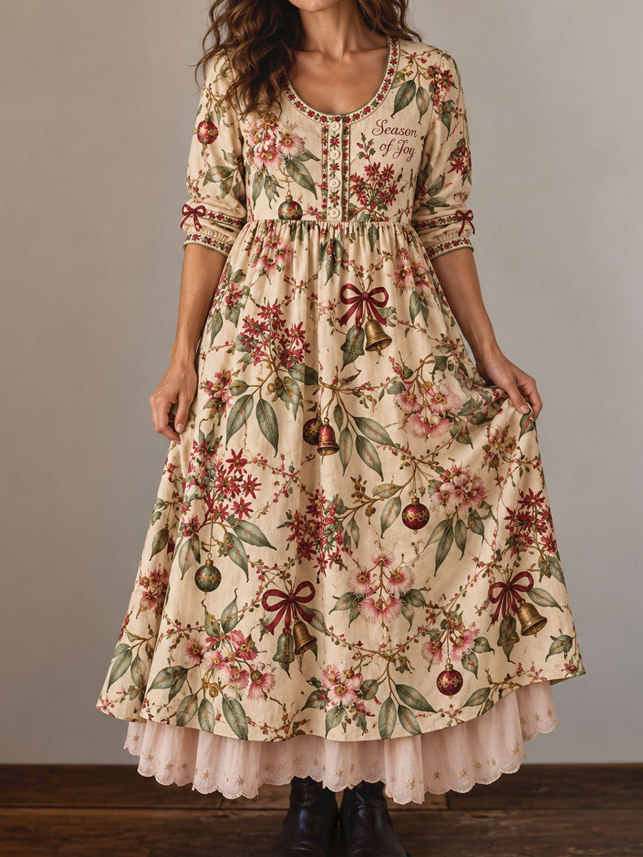 Women's AU Christmas Art Printed Dress