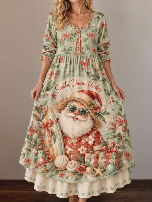 Women's AU Christmas Art Printed Dress