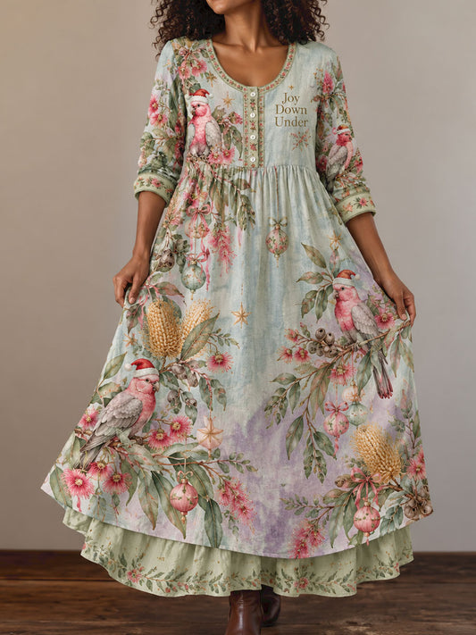 Women's AU Christmas Art Printed Dress