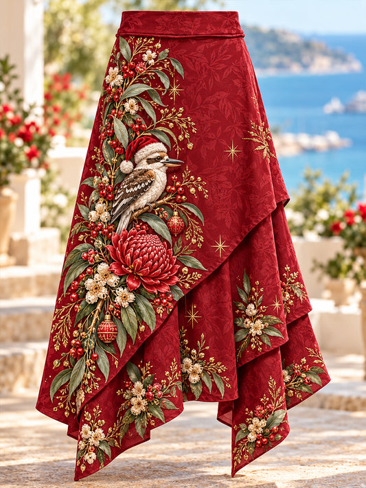 Women's Christmas In Australia Art Printed Irregular Skirt
