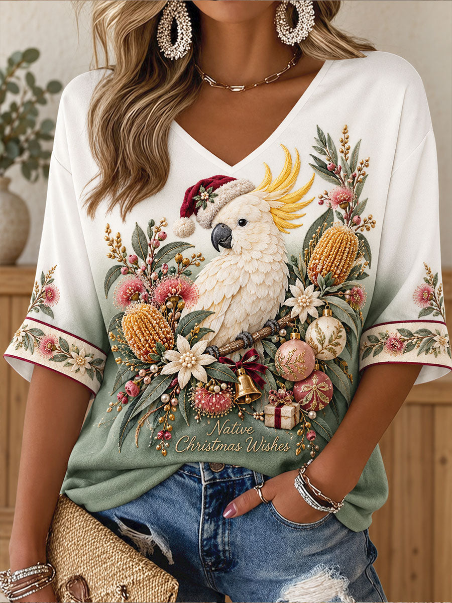 Women's Christmas Art Printed Tops