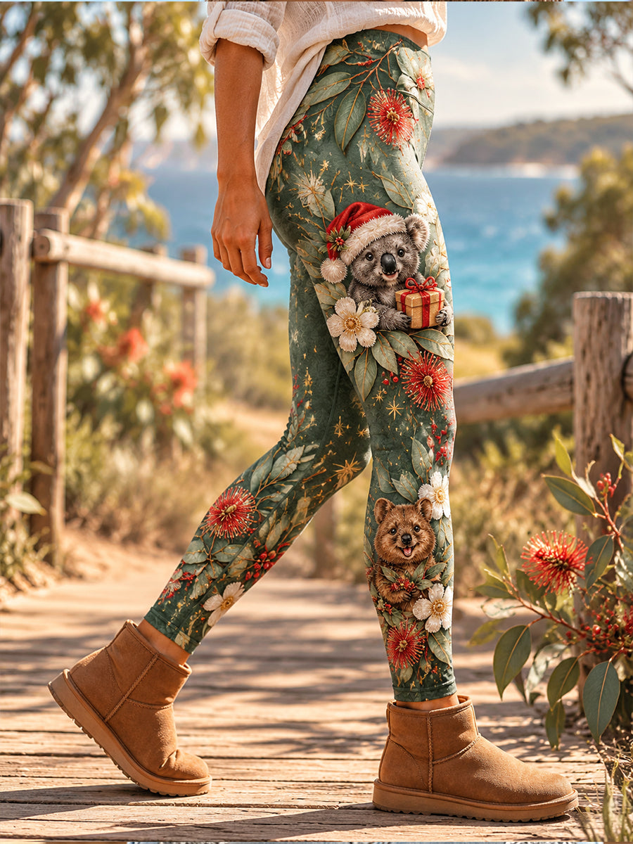 Women's Christmas in High-Waisted Slim Fit Casual Leggings